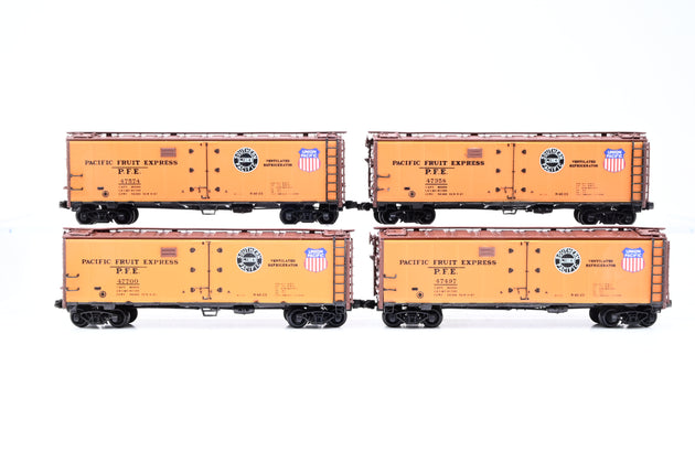 InterMountain N Gauge Rake of 12 Pacific Fruit Express Reefer Box Cars - Aftermarket Box