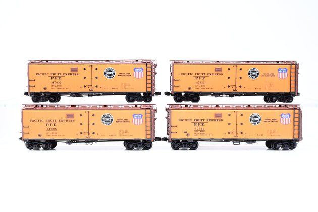 InterMountain N Gauge Rake of 12 Pacific Fruit Express Reefer Box Cars - Aftermarket Box
