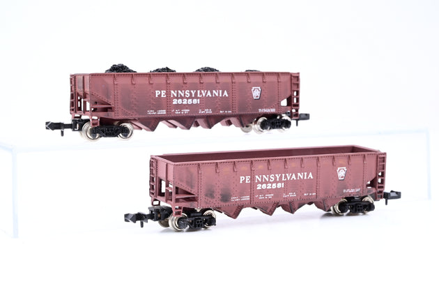 Bachmann N Gauge Pair of Pennsylvania Brown Open Wagons No.262581