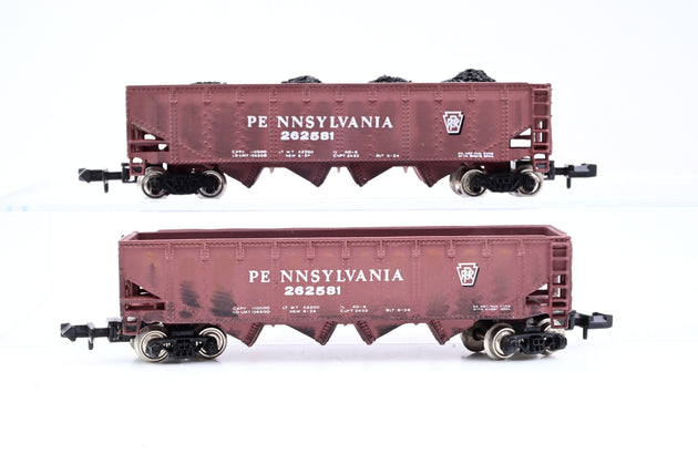 Bachmann N Gauge Pair of Pennsylvania Brown Open Wagons No.262581