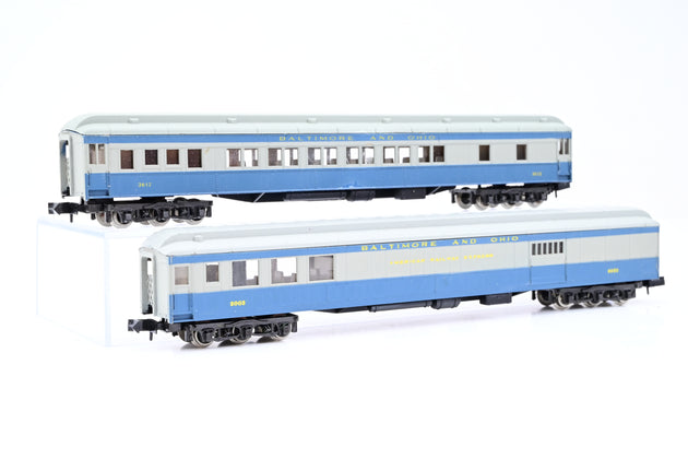 Lima N Gauge Rake of 2 B&O Blue/Grey Passenger Coaches No.3612, 2003