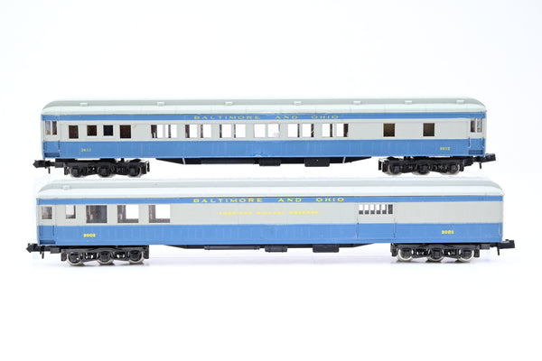 Lima N Gauge Rake of 2 B&O Blue/Grey Passenger Coaches No.3612, 2003