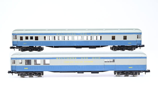 Lima N Gauge Rake of 2 B&O Blue/Grey Passenger Coaches No.3612, 2003