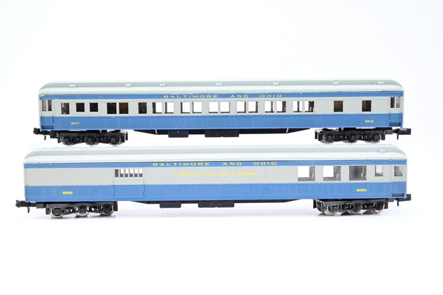 Lima N Gauge Rake of 2 B&O Blue/Grey Passenger Coaches No.3612, 2003
