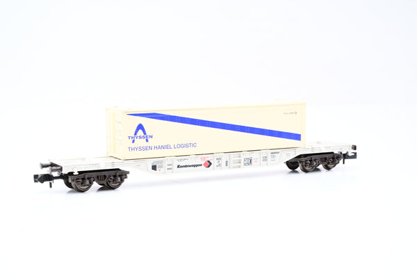 Fleischmann N Gauge 8246 'KombiWaggon' Container Wagon w/ 'Thyssen Haniel Logistic' Container - Boxed