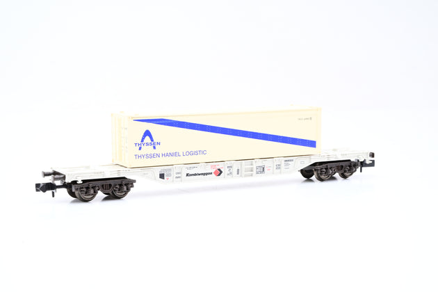 Fleischmann N Gauge 8246 'KombiWaggon' Container Wagon w/ 'Thyssen Haniel Logistic' Container - Boxed