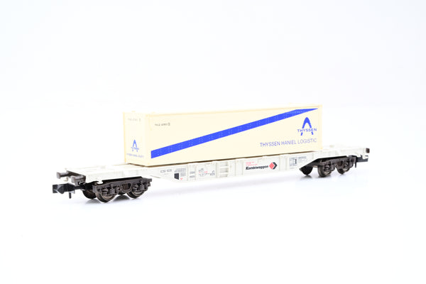 Fleischmann N Gauge 8246 'KombiWaggon' Container Wagon w/ 'Thyssen Haniel Logistic' Container - Boxed
