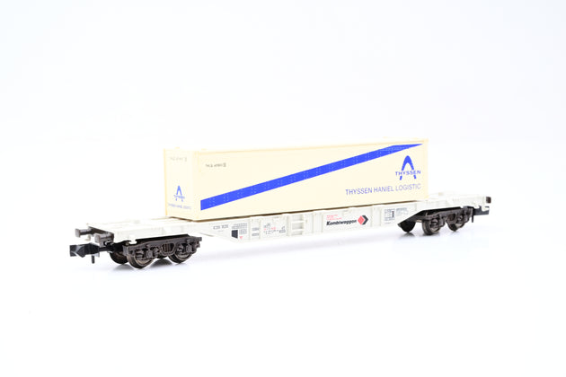 Fleischmann N Gauge 8246 'KombiWaggon' Container Wagon w/ 'Thyssen Haniel Logistic' Container - Boxed