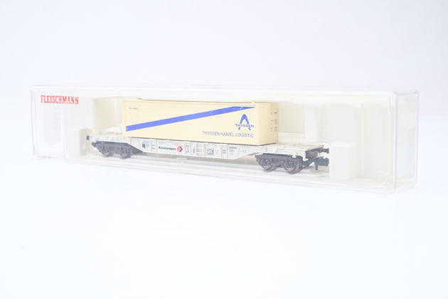 Fleischmann N Gauge 8246 'KombiWaggon' Container Wagon w/ 'Thyssen Haniel Logistic' Container - Boxed