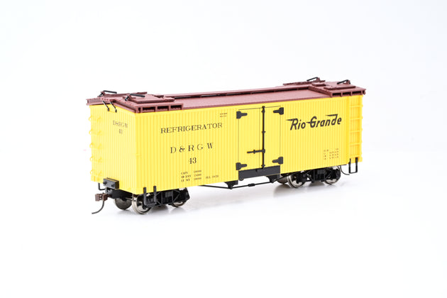 Spectrum On30 Gauge 27418 Freight Cars Reefer D7RGW Refrigerated Yellow No.43 - Boxed