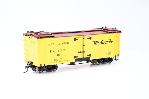 Spectrum On30 Gauge 27418 Freight Cars Reefer D7RGW Refrigerated Yellow No.43 - Boxed