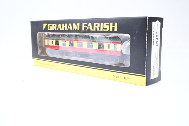 Graham Farish N Gauge 374-851A Stanier Composite First/Second Coach BR Crimson & Cream No.M9743M