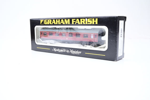 Graham Farish N Gauge 374-840 Stanier Vestibule Composite 3RD LMS Crimson Lake No.2040 - Boxed