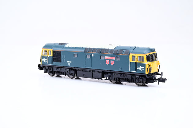 Dapol N Gauge 2D-001-023 Class 33/1 BR Blue W/Full Yellow Ends Templecombe No.33112 - Boxed
