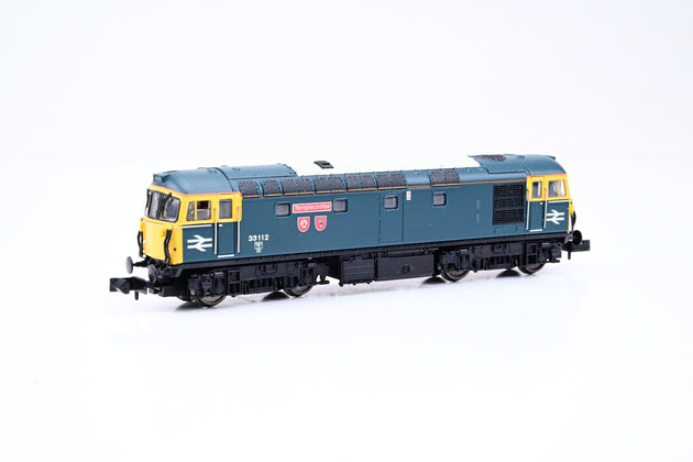 Dapol N Gauge 2D-001-023 Class 33/1 BR Blue W/Full Yellow Ends Templecombe No.33112 - Boxed