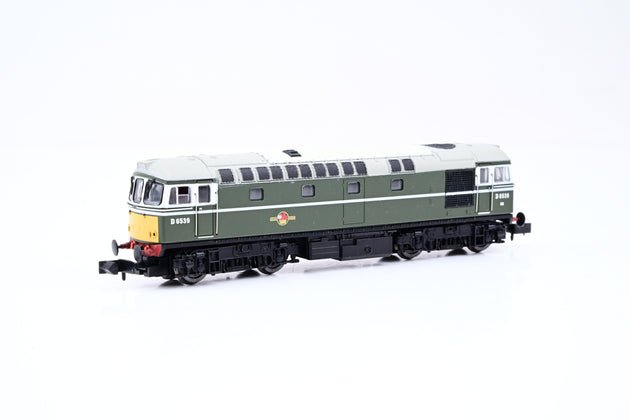 Dapol N Gauge 2D-001-003D Class 33/0 BR Green W/Small Yellow Panels No.D6539 - DCC Fitted - Boxed