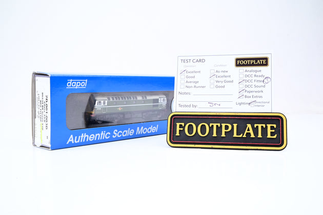 Dapol N Gauge 2D-001-003D Class 33/0 BR Green W/Small Yellow Panels No.D6539 - DCC Fitted - Boxed