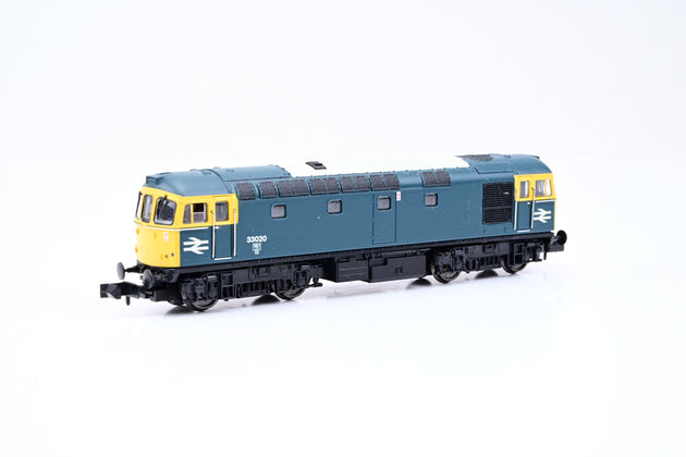 Dapol N Gauge 2D-001-005D Class 33/0 BR Blue W/Full Yellow Ends  No.33020 - DCC Fitted, Boxed