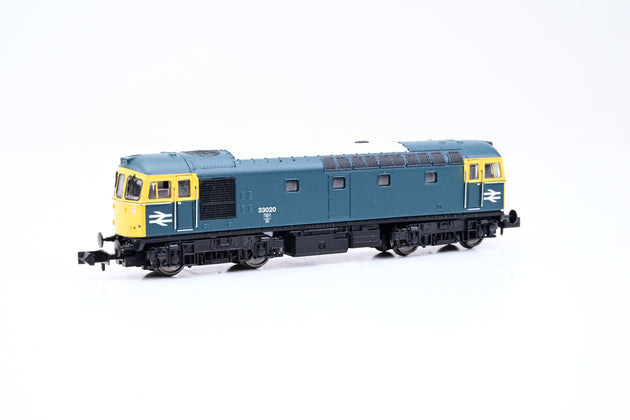 Dapol N Gauge 2D-001-005D Class 33/0 BR Blue W/Full Yellow Ends  No.33020 - DCC Fitted, Boxed