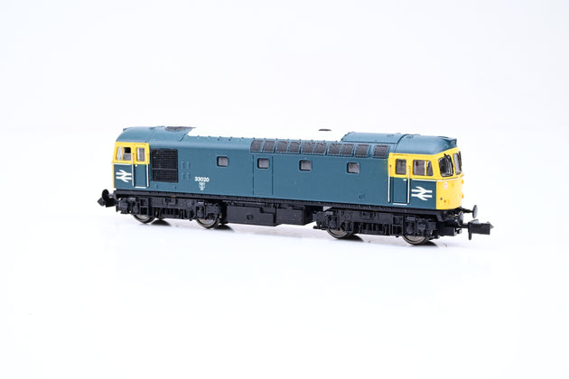 Dapol N Gauge 2D-001-005D Class 33/0 BR Blue W/Full Yellow Ends  No.33020 - DCC Fitted, Boxed