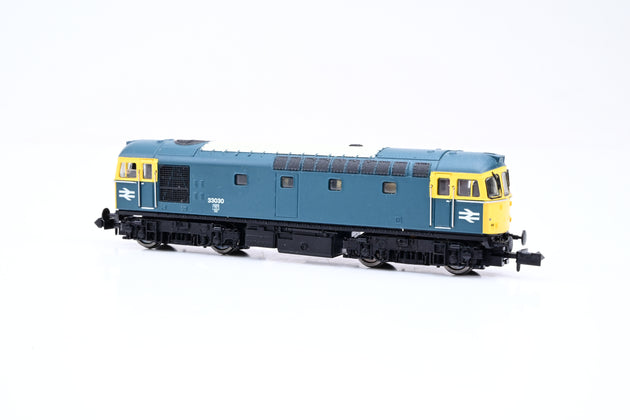 Dapol N Gauge 2D-001-000 Class 33/0 BR Blue W/Full Yellow Ends No.33030 - DCC Sound, Boxed