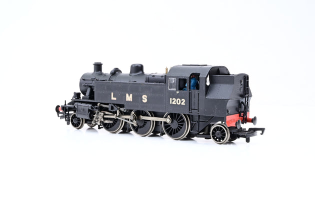 Bachmann OO Gauge 31-453A Ivatt 2-6-2 Tank 1202 LMS Unlined Black - Boxed