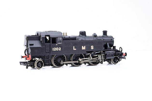 Bachmann OO Gauge 31-453A Ivatt 2-6-2 Tank 1202 LMS Unlined Black - Boxed