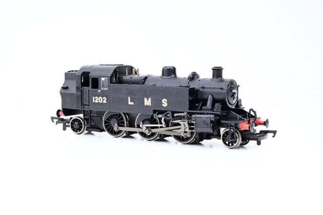 Bachmann OO Gauge 31-453A Ivatt 2-6-2 Tank 1202 LMS Unlined Black - Boxed