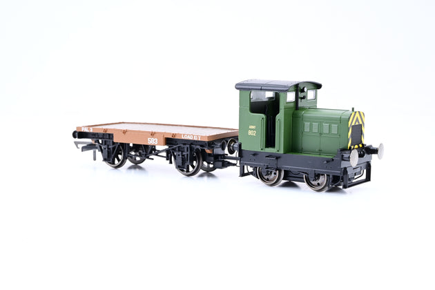 Hornby OO Gauge R3706 Ruston & Hornsby 48DS w/ Flatbed Wagon Army No.802 - Boxed