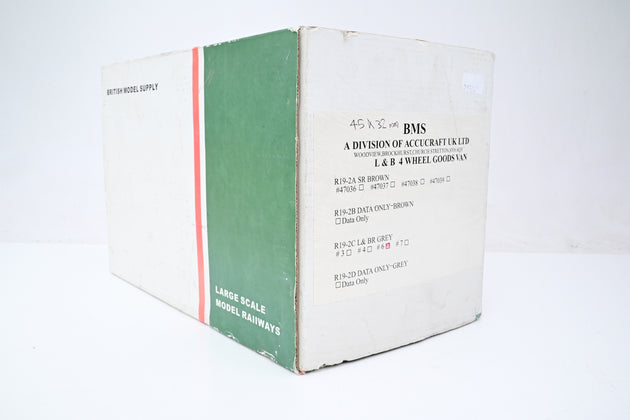 Accucraft 16mm 32mm/45mm Gauge R19-2C L&B 4 Wheel Goods Van L&B Grey No.6 - Boxed