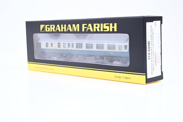 Graham Farish N Gauge 374-680B BR MK2A BSO Brake Second Open BR Blue Grey No.M9438 - Factory Weathered, Boxed