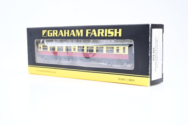 Graham Farish N Gauge 374-451 Bulleid 3rd Open Coach BR Crimson & Cream No.S1497 - Boxed