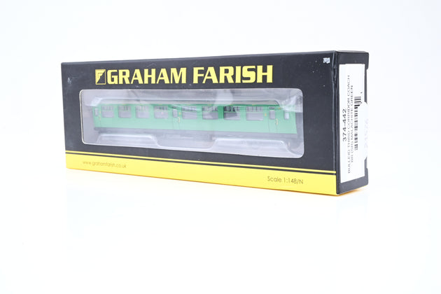Graham Farish N Gauge 374-442 Bulleid 3rd Corridor Coach BR SR Malachite Green No.S34 - Boxed