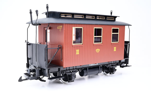 LGB G Gauge 30096 Saechsischer Personenwagen Saxon Passenger Car Brown - Boxed