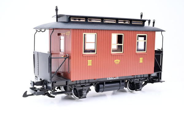 LGB G Gauge 30096 Saechsischer Personenwagen Saxon Passenger Car Brown - Boxed