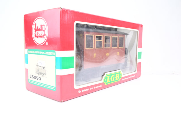 LGB G Gauge 35090 Saechsischer Personenwagen Saxon Passenger Car Brown - Boxed