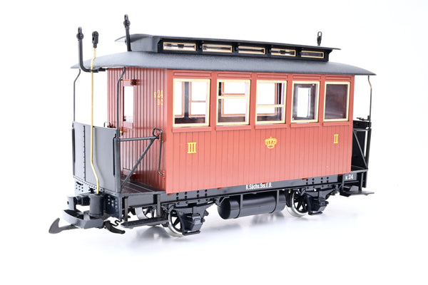 LGB G Gauge 35093 Saechsischer Personenwagen Saxon Passenger Car Brown - Boxed
