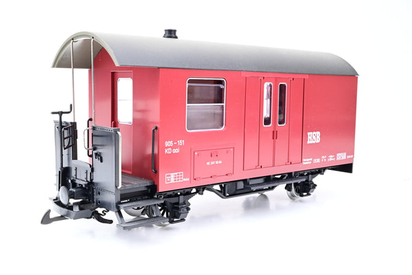 LGB G Gauge 42523 HSB Baggage Car Red No.905151 - Boxed