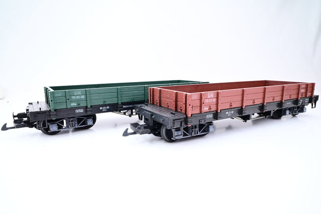 LGB G Gauge 42610 2 DR low sided gondolas No.993352 990395 - Boxed