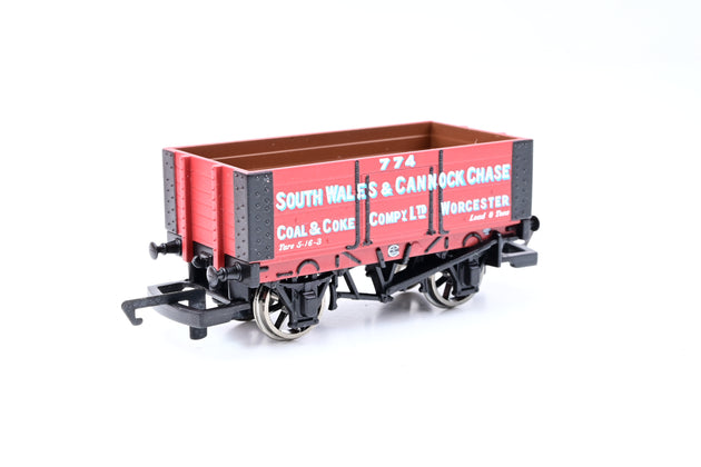 Hornby OO Gauge R6135 6 Plank Wagon South Wales & Cannock Chase No.774 - Boxed