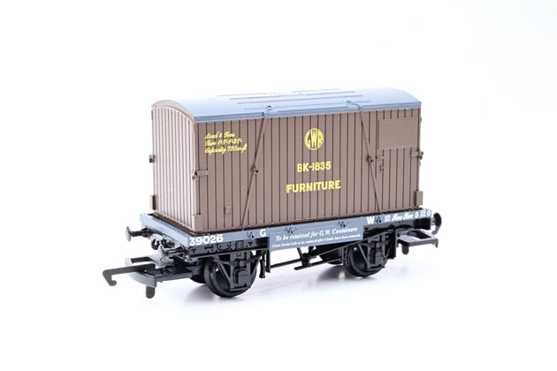 Hornby OO Gauge R6346 GW Conflat Wagon GWR Door To Door Livery Container No.39026 - Boxed