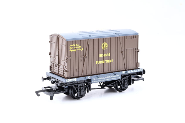 Hornby OO Gauge R6346 GW Conflat Wagon GWR Door To Door Livery Container No.39026 - Boxed