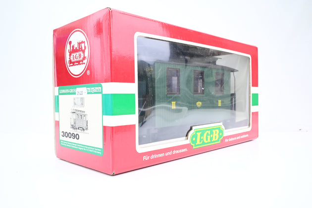 LGB G Gauge 30090 Saechsischer Personenwagen Saxon Passenger Car Green - Boxed