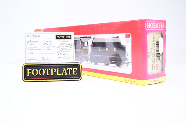 Hornby OO Gauge R3014X LMS Black Lined 4-6-2 Princess Coronation Class Duchess of Sutherland No.6233 - DCC Fitted, Boxed