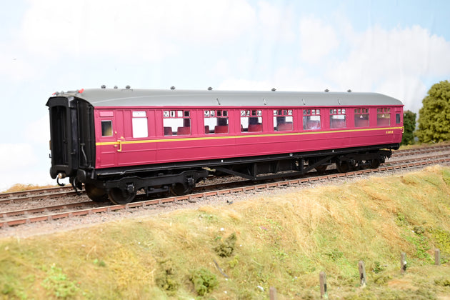 Hattons O Gauge H7-TC186-006 BR Carmine & Cream Gresley Teak Open Third Coach No.E13372E - Boxed