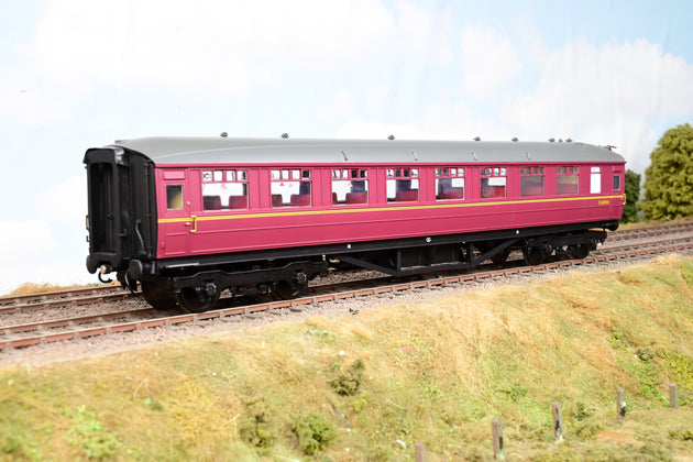 Hattons O Gauge H7-TC186-006 BR Carmine & Cream Gresley Teak Open Third Coach No.E13372E - Boxed