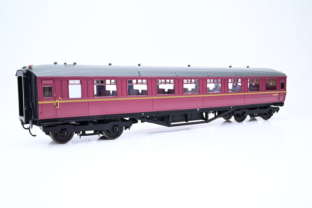 Hattons O Gauge H7-TC186-006 BR Carmine & Cream Gresley Teak Open Third Coach No.E13372E - Boxed