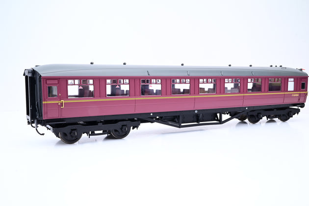 Hattons O Gauge H7-TC186-006 BR Carmine & Cream Gresley Teak Open Third Coach No.E13372E - Boxed