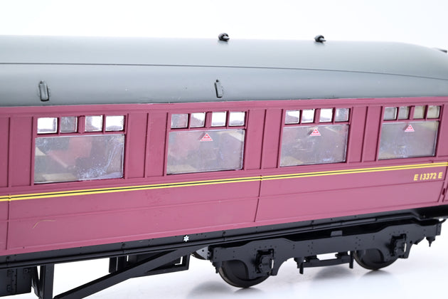 Hattons O Gauge H7-TC186-006 BR Carmine & Cream Gresley Teak Open Third Coach No.E13372E - Boxed