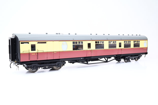 Darstaed O Gauge D24-2-3B BR Crimson & Cream 63ft Thompson Brake Composite Coach w/ Square Windows No.E1142E - Boxed